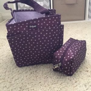 Matching Thirty-One Tote and Case Purple and White